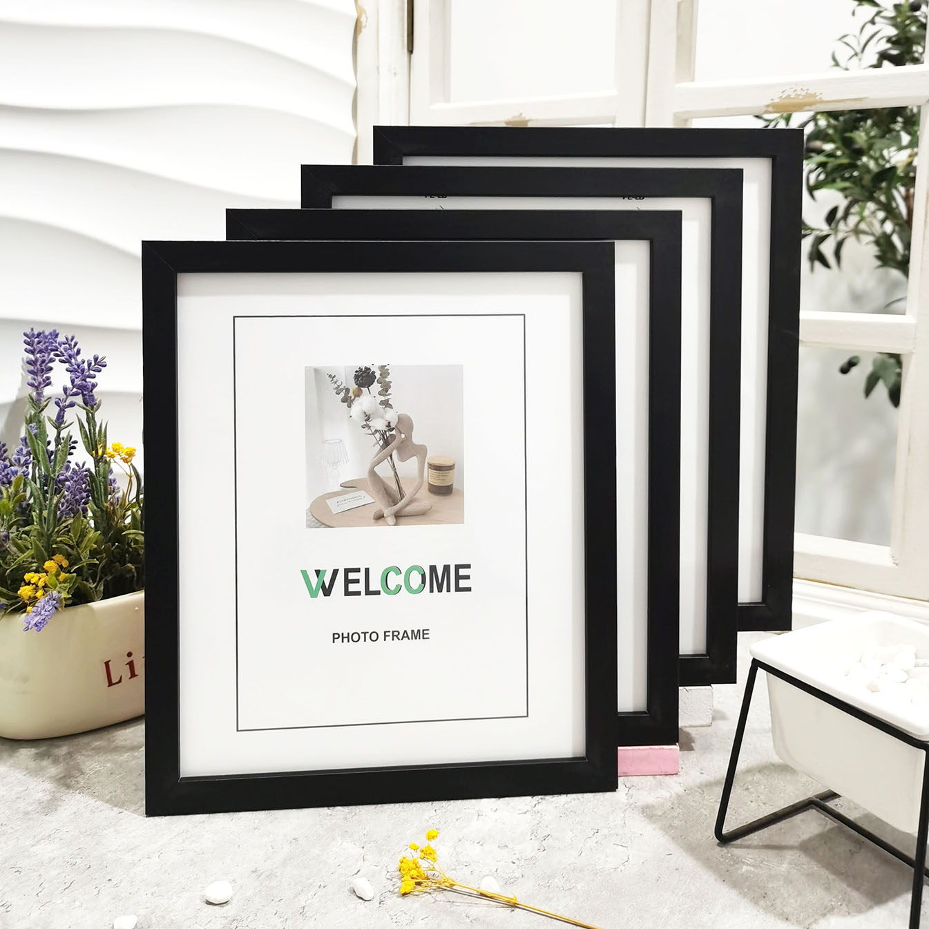 Engraved Wood Frame - Ensemble de cadres Photo en bois