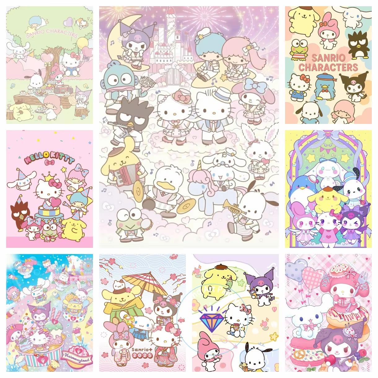 Photo Mosaic Print - Peinture au diamant, collection Sanrio Family,