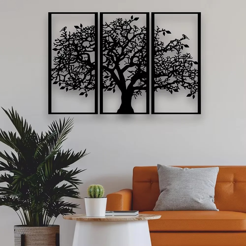 Family Tree Print - Décoration murale en métal pour arbre